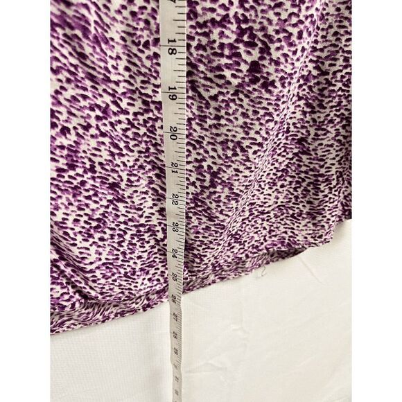 The Limited Womens Popover Long Sleeve tunic Blouse Purple white Size Medium - Picture 5 of 7